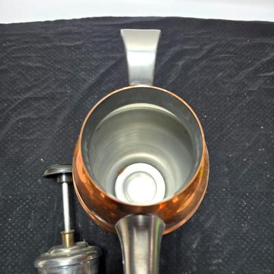 Vintage Benedict Art Studios Lotus Bud #4011 Copper Pewter Pitcher in excellent vintage condition
