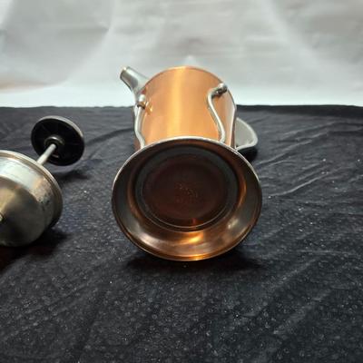 Vintage Benedict Art Studios Lotus Bud #4011 Copper Pewter Pitcher in excellent vintage condition