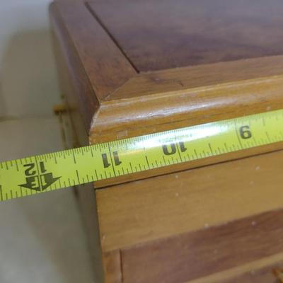 Wooden Jewelry Box- Approx 11 1/4" x 7 1/2" x 7 3/4" Tall