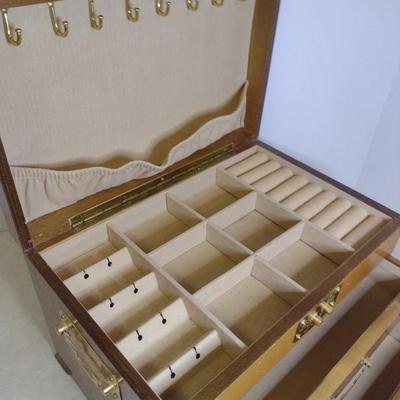 Wooden Jewelry Box- Approx 11 1/4" x 7 1/2" x 7 3/4" Tall
