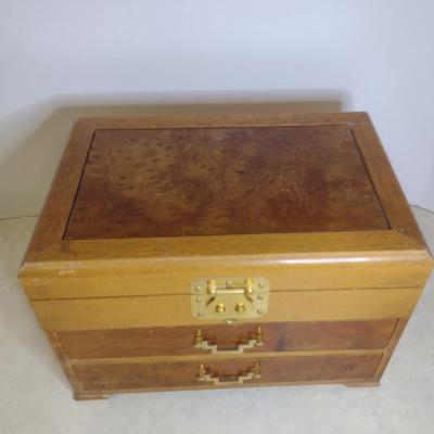 Wooden Jewelry Box- Approx 11 1/4" x 7 1/2" x 7 3/4" Tall