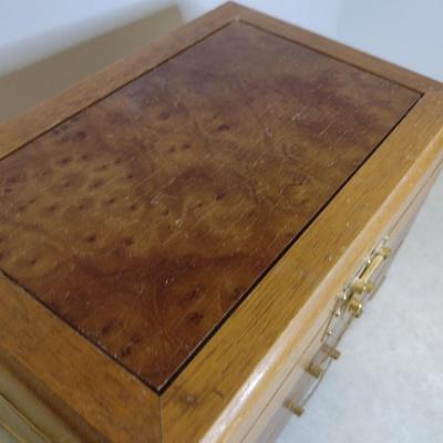 Wooden Jewelry Box- Approx 11 1/4" x 7 1/2" x 7 3/4" Tall