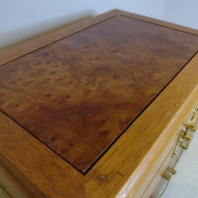 Wooden Jewelry Box- Approx 11 1/4" x 7 1/2" x 7 3/4" Tall