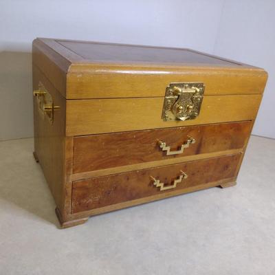 Wooden Jewelry Box- Approx 11 1/4" x 7 1/2" x 7 3/4" Tall