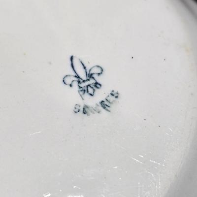 Vintage serving platters marked Sevres on base - Porcelain France serve ware -