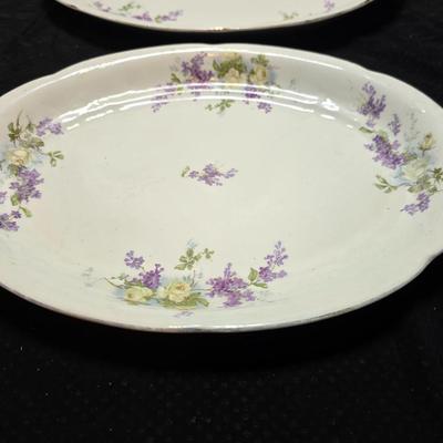 Vintage serving platters marked Sevres on base - Porcelain France serve ware -