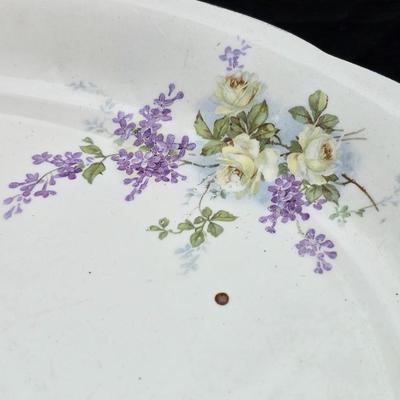 Vintage serving platters marked Sevres on base - Porcelain France serve ware -