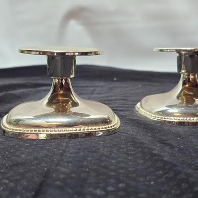 Emerald, green Musical Biscuit jar w/ metal lid - silver plate candlestick holders - Ver Silbert - Anlaufgeschützt silverplate German bowl