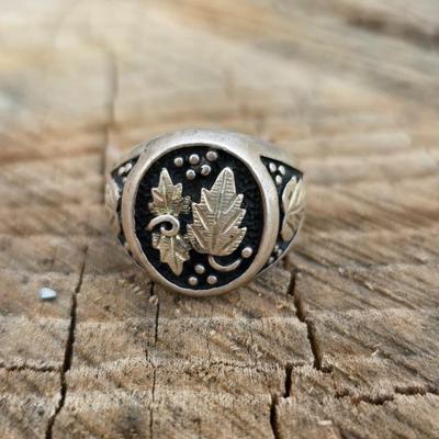 Black Hills Sterling Silver Grape Vine Leaves Men's Ring Size 11 W.M. Wheeler Mfg. Co.