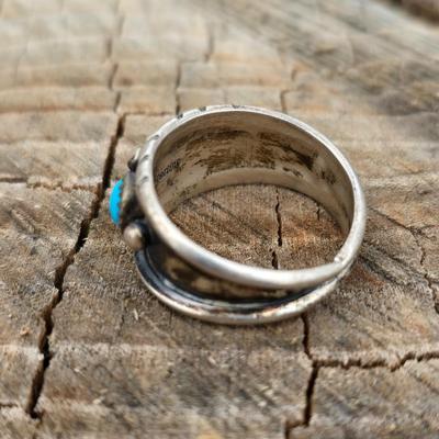 Sterling silver Navajo Rings with turquoise .925 Size 11,5 & 10