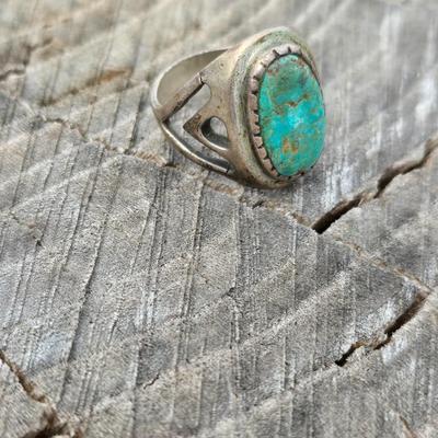 Sterling silver Navajo Rings with turquoise .925 Size 11,5 & 10