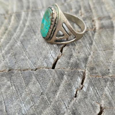 Sterling silver Navajo Rings with turquoise .925 Size 11,5 & 10