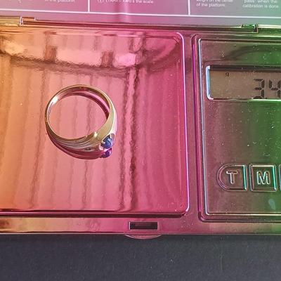 Vintage Men's 10K Gold - Blue Star Sapphire Ring Size 9.5 10 K