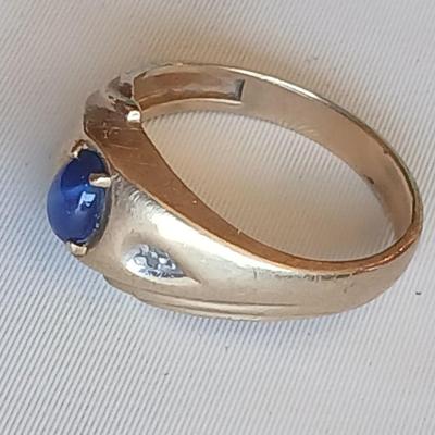 Vintage Men's 10K Gold - Blue Star Sapphire Ring Size 9.5 10 K
