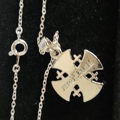 Sale Photo Thumbnail #174: Beautiful Jerusalem cross necklace 
There are no metal content markings.