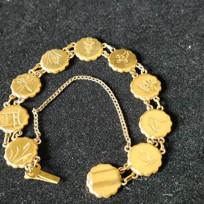 Sale Photo Thumbnail #186: The links on this bracelet are double sided, with Damascene inlay on one side and engraved on the opposite side. 
Amita Japan 
Retail $125 to $250 
Very nice condition