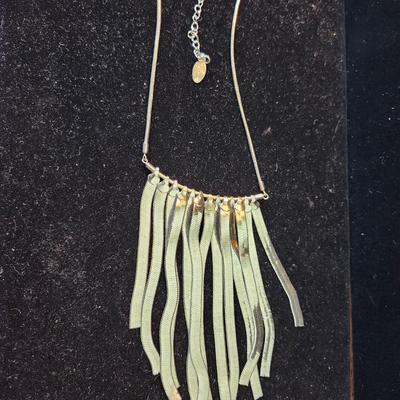 Sale Photo Thumbnail #194: 15 inch silvertone chain
the fringe pieces are sterling
retail is $160