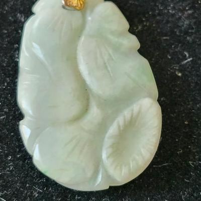 Sale Photo Thumbnail #207: The pendant is a beautiful soft pale green/ivory color, very delicate color.
The chain is Napier, 26 inches 
Retail $300++