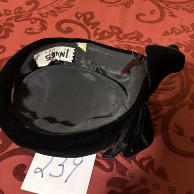Vintage Black Velvet Hat