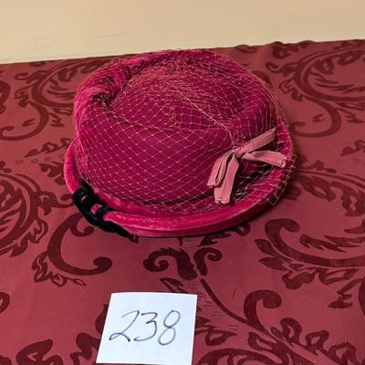 Vintage Velvet Pillbox Hat