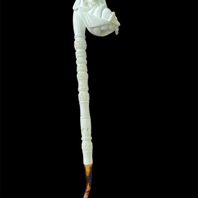 LARGE SULTAN MEERSCHAUM PIPE HANDCRAFTED MADE IN TURKEY WITH CASE