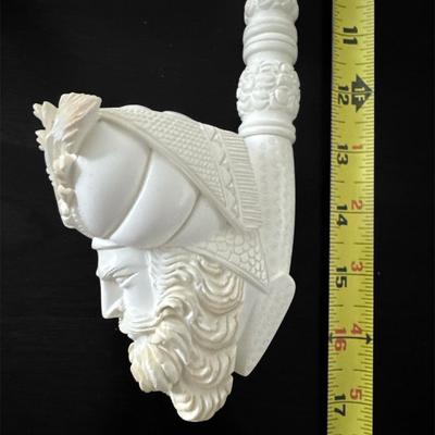 LARGE SULTAN MEERSCHAUM PIPE HANDCRAFTED MADE IN TURKEY WITH CASE