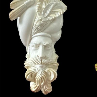 LARGE SULTAN MEERSCHAUM PIPE HANDCRAFTED MADE IN TURKEY WITH CASE