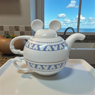 Disney Tea For One Stacking Teapot and Cup Set with Mickey Mouse Theme