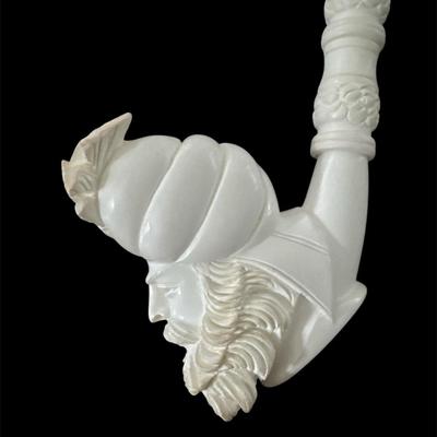 LARGE SULTAN MEERSCHAUM PIPE HANDCRAFTED MADE IN TURKEY WITH CASE #2