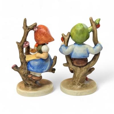 Hummel Apple Tree Boy and Apple Tree Girl Figurines