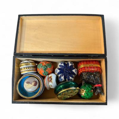 Trinket Box Lot and Wooden Storage Box Lot of 10 Items