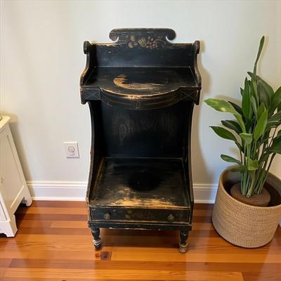 Antique L. Hitchcock Black Wash Stand