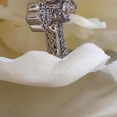 Sale Photo Thumbnail #298: Tourmaline Crystal inlaid in the .925 setting
18" double chain is not marked.