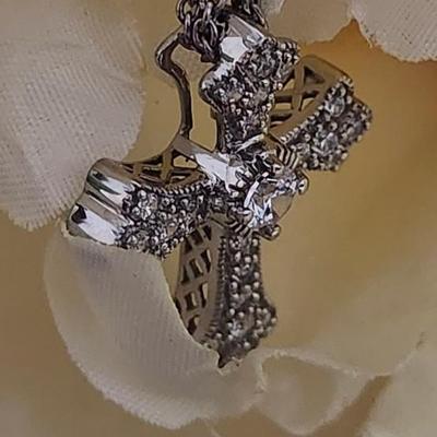 Sale Photo Thumbnail #297: Tourmaline Crystal inlaid in the .925 setting
18" double chain is not marked.