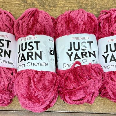 Yarn Lot# 2- 4 skeins of magenta pink yarn