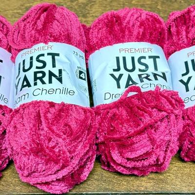 Yarn Lot# 2- 4 skeins of magenta pink yarn