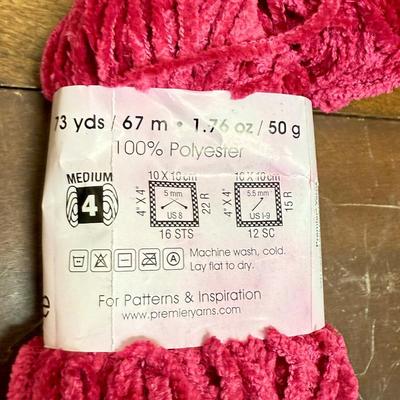 Yarn Lot# 2- 4 skeins of magenta pink yarn