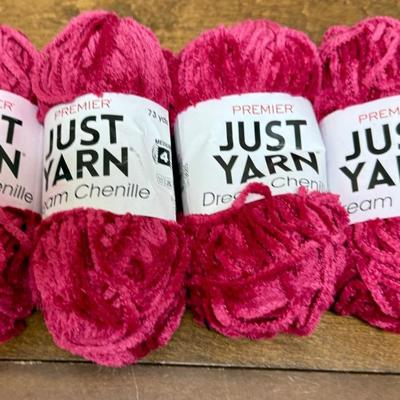 Yarn Lot# 2- 4 skeins of magenta pink yarn