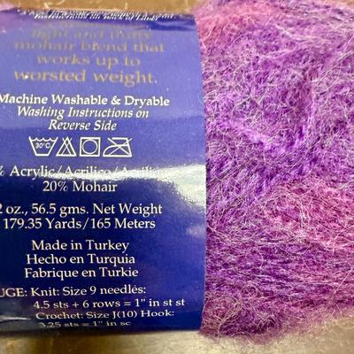 Yarn Lot #1 - pink purple lavender - PREMIER DAZZLEAIRE LION BRAND IMAGINE