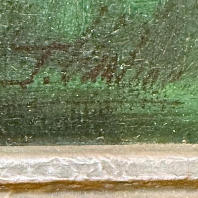 Vintage Painting: Oil on Masonite Landscape