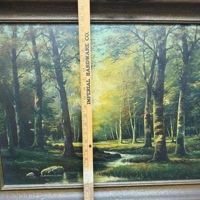 Vintage Painting: Oil on Masonite Landscape