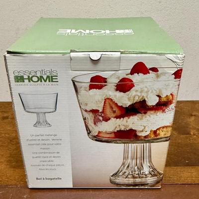 New in the box Clear Glass Trifle Compote Essentials Home