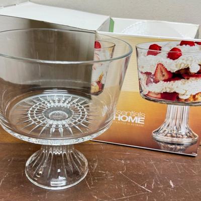 New in the box Clear Glass Trifle Compote Essentials Home