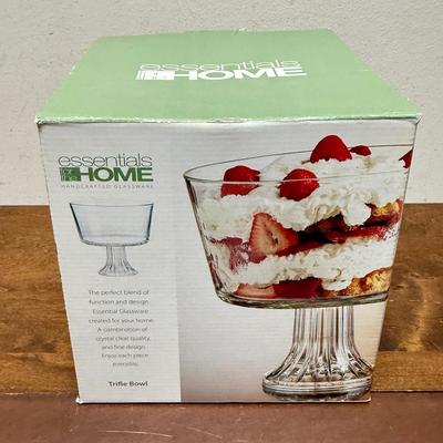 New in the box Clear Glass Trifle Compote Essentials Home