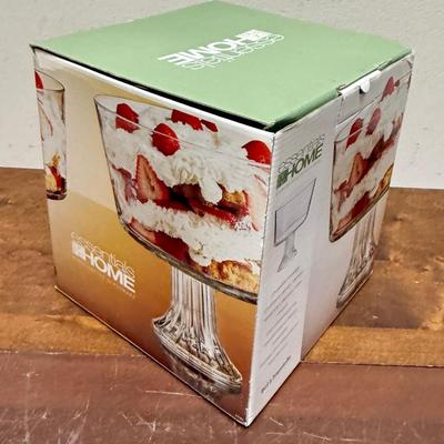 New in the box Clear Glass Trifle Compote Essentials Home