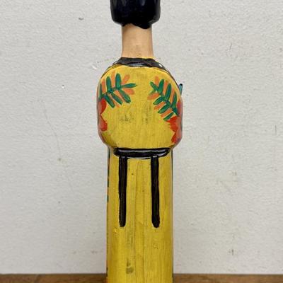 Carved Wooden Figurine San Saint Pasqual Patron saint of cooks and shepherd.