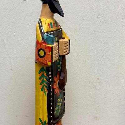 Carved Wooden Figurine San Saint Pasqual Patron saint of cooks and shepherd.