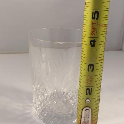 Sale Photo Thumbnail #140: Antique Flint Glass Tumblers- Pineapple and Diamond Design- Three Pieces- Approx 3 7/8" Tall.  Items have some 'chigger bite' chipping- please see all pictures.