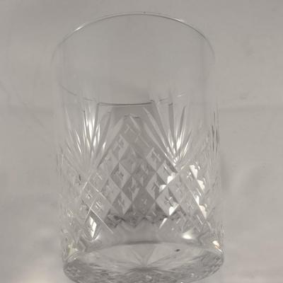 Sale Photo Thumbnail #138: Antique Flint Glass Tumblers- Pineapple and Diamond Design- Three Pieces- Approx 3 7/8" Tall.  Items have some 'chigger bite' chipping- please see all pictures.