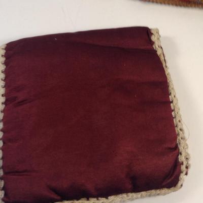 Sale Photo Thumbnail #156: Antique WWI Silk Forget Me Not Sweetheart Handkerchief Pouches